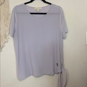 Michael Kors Lavender Short Sleeve Side-Tie Tee